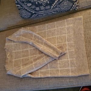 Small Oatmeal and White Checked Sweater